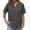 Gray, variant on Ytndtr Women Summer Short Sleeve Shirts V Neck Solid Color And Linen Short-sleeved Top with Pockets Casual Loose Tunic