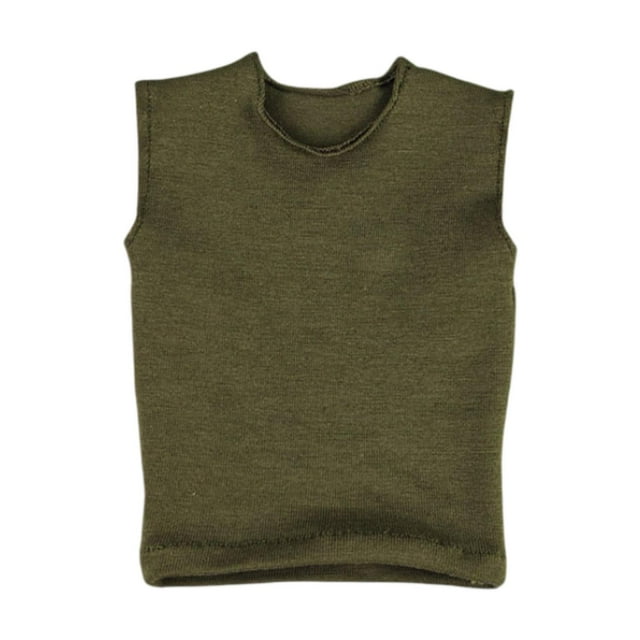 Figuras de hombre, camiseta, chaleco sin mangas, trajes 1:6, disfraz hecho a mano, ropa de muñeca en miniatura para accesorios de figuras de acción de verde