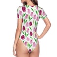 thumbnail image 4 of Naloa Tulips Flowers Women's Short-Sleeved Onesie, One-Piece Swimsuit for Parties, dates, clubs - XX-Large, 4 of 9