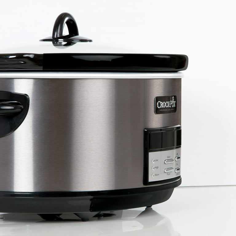 Crockpot 8 Quart Slow Cooker with Auto Warm Setting and Cookbook, Black  Stainless Steel for Sale in Boynton Beach, FL - OfferUp