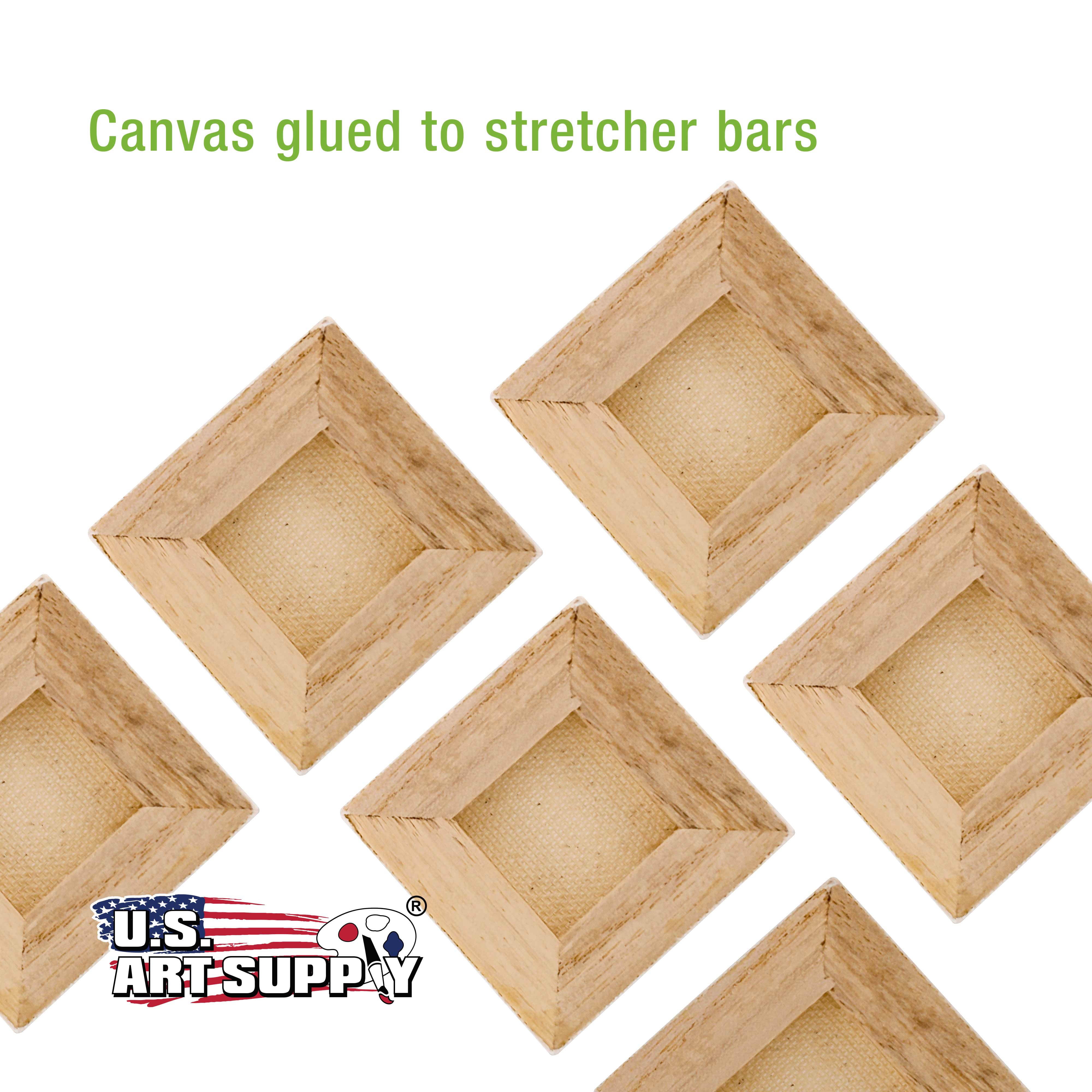 U.S. Art Supply 4" x 4" Mini Professional Primed Stretched Canvas (1-Pack of 24-Mini Canvases)