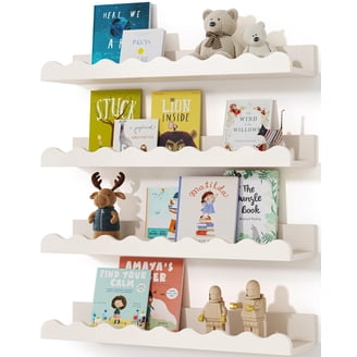 Dwelling With Pride Clear Acrylic Floating Shelves – 36 Inch, 2 Pack – Wall Mounted Bookshelf, 70 Lb Capacity