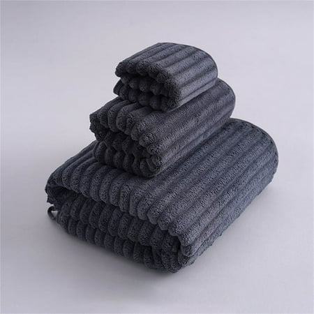 HAXMNOU Coral Fleece Hand Towel and Thick Velvet Face Towel Set Ultra Soft and Quick Drying Bath Towels for Daily Use and Travel Absorbent Bathroom Essentials Blue 27.56 X 55.12 Inch