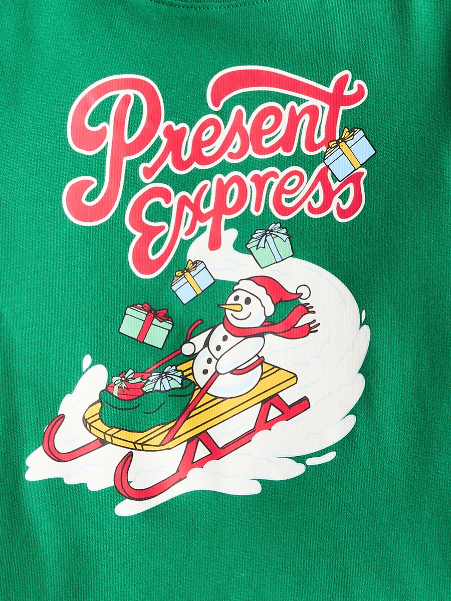 Holiday Time Toddler Girls' Christmas Graphic Tee with Long Sleeves, Sizes 12M-5T