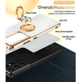 thumbnail image 2 of LeYi For Samsung Galaxy S21 Ultra 5G Phone Case: With 360° Rotatable Ring Mount Magnetic Stand, Rose Gold Plated Edge Protection Samsung S24 Ultra 5G Phone,White, 2 of 7