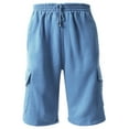 thumbnail image 2 of Hat and Beyond Men's Basic Casual Comfort Fleece Cargo Sweat Shorts with Drawstring, 2 of 5
