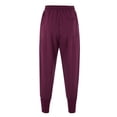 thumbnail image 3 of MRULIC jeans for men Elastic Drop-crotch Waist Joggers Casual Pants Trousers Solid Men Cotton-linen Men's pants Men Casual Pants Red + L, 3 of 7