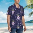 thumbnail image 5 of Balery Lavender Flowers Print Men's Hawaiian Shirts Short Sleeve Beach Shirt Relaxed Fit Vacation Button Down Shirts-Small, 5 of 9