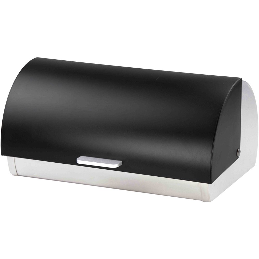 Home Basics Stainless Steel Bread Box with Acylid Lid, Black Walmart