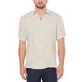 thumbnail image 1 of Cubavera Men's Short Sleeve Embroidered Guayabera, Beige, X-Large, 1 of 3