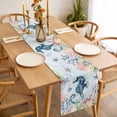 thumbnail image 3 of Coastal Seahorse Table Runner - 72 Inch Long, Kitchen Dining Table Runner Dresser Scarves, Marine Coral Turtle Jellyfish Oceans Farmhouse Decor for Coffee Tables Wedding Party Banquet, 3 of 8
