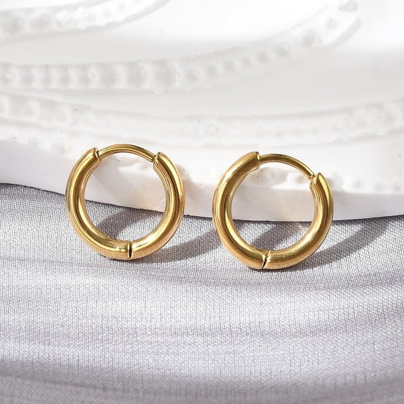 2Pairs 12 Gauge Real 18K Gold Plated 304 Stainless Steel Huggie Hoop Earring 12x2mm Small Huggie Hoop Earrings Tiny Hoops Earrings