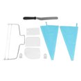 thumbnail image 3 of BOKYAN 22Pcs 12.2 Inch / 31 cm Aluminum Alloy Cake Turntable Cake Decorating Kit Supplies Baking Set with Rotating Stand Icing Spatula Scrapers Decorating Bags Stainless Steel Decorative Heads, 3 of 6
