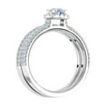 thumbnail image 2 of 1.16 Carat Prong Set Diamond Halo Bridal Ring Set in 14K White Gold (Ring Size 9.5) (I1-I2 Clarity), 2 of 4