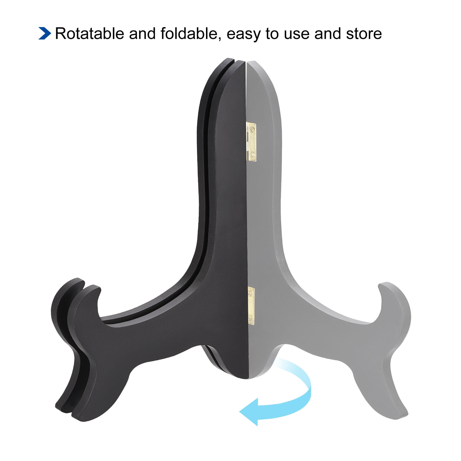 Uxcell 8" Easel Plate Holder, Wooden Folding Display Stand Black for Picture Frame 3 Pack