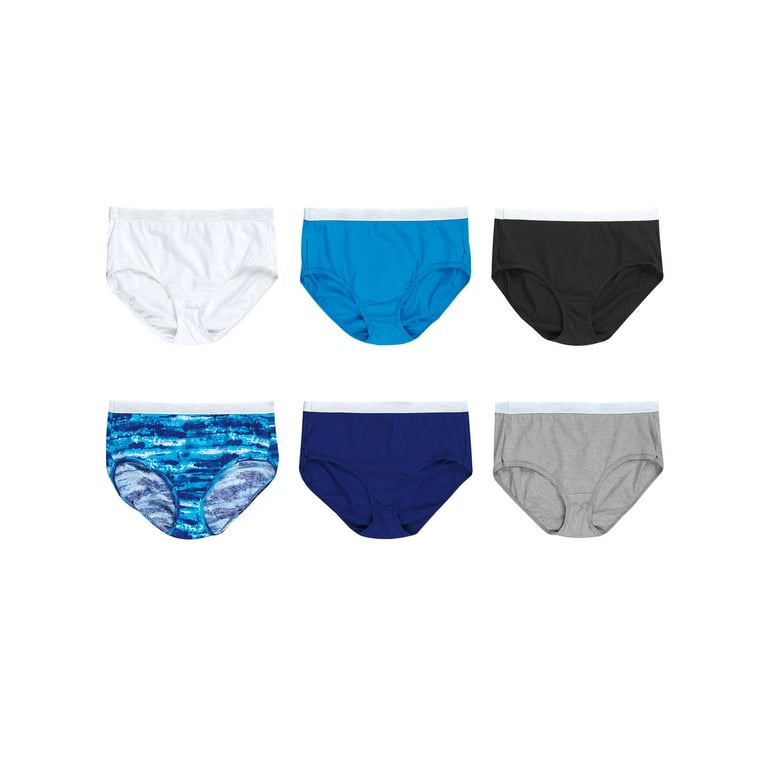 Hanes Women's Cotton Sporty Briefs Underwear, 6-Pack