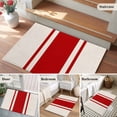 thumbnail image 5 of 2x3 Ft Entryway Area Rug, Red Vintage Kitchen Rug Runner Washable Floor Mat, Geometric Stripes Simple Lines Non Slip Indoor Door Mat Throw Carpet for Bathroom Living Room Bedroom, 5 of 8
