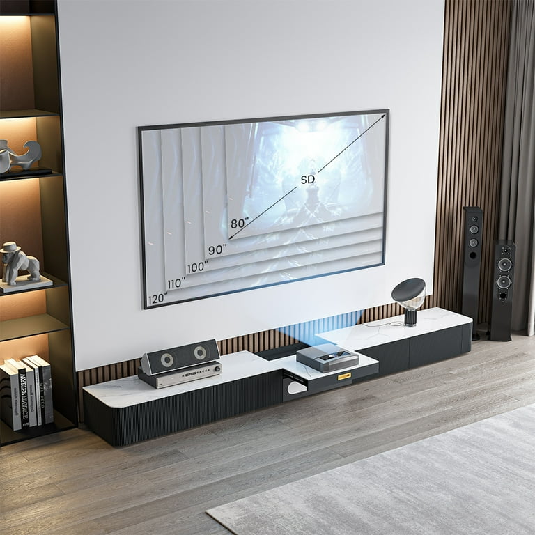 POVISON 78'' Modern TV Stand for Projector, Sintered Stone POVISON 78'' Modern TV Stand for Projector, Sintered Stone