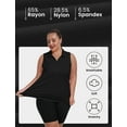 thumbnail image 5 of YIRUIYA Women Plus Size Sleeveless Racerback Golf Polo Shirts Lapel Collar Athletic Tank Tops, 5 of 7