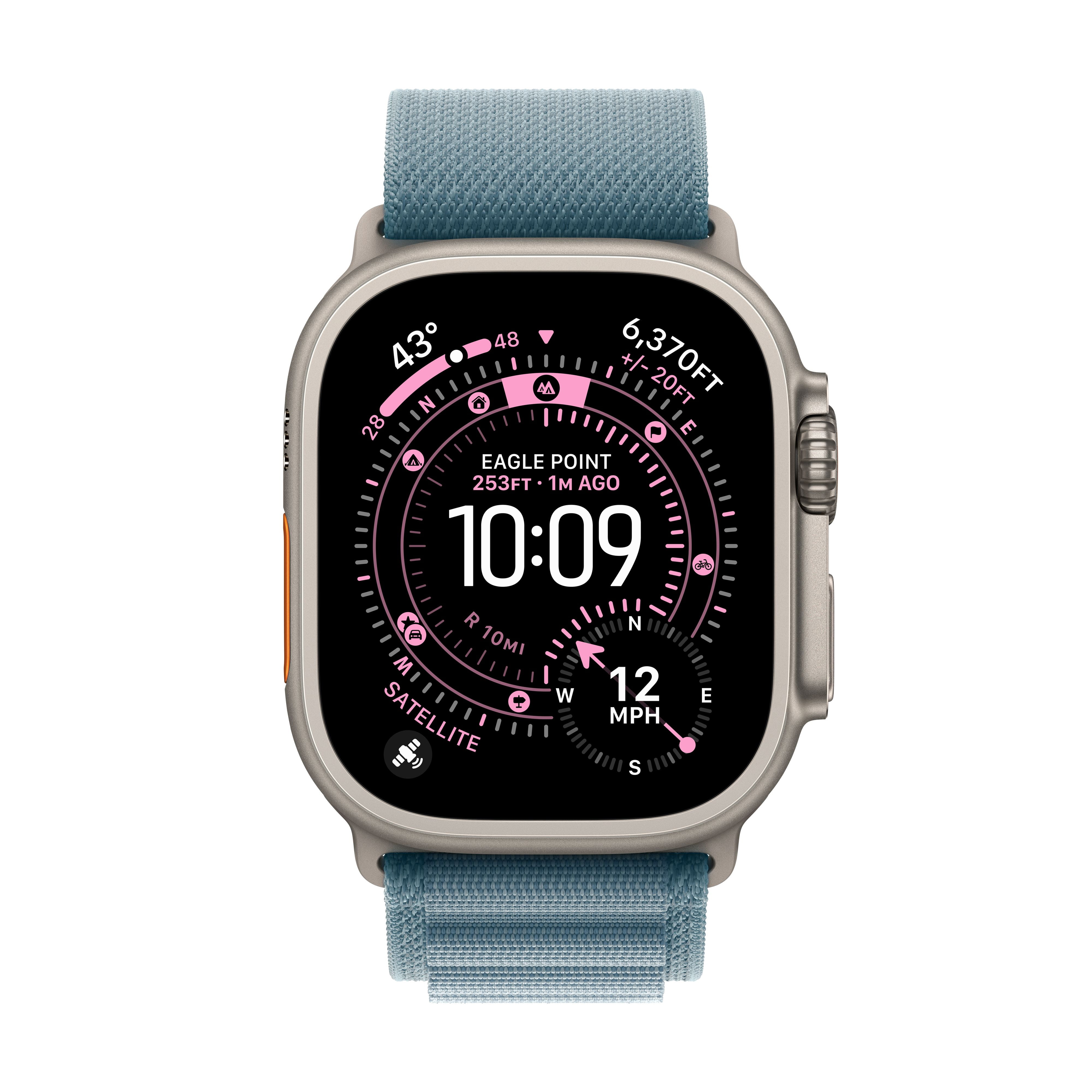 Apple Watch Ultra 3 GPS + Cellular 49mm Natural Titanium Case with Light Blue Alpine Loop - Small