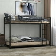 thumbnail image 1 of Gymax Twin Over Twin Bunk Bed Metal Platform Bed Frame W/ Guard Rails & Side Ladder, 1 of 10