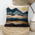 thumbnail image 5 of Set of 4 Mountain Outdoor Decorative Throw Pillow Covers 18x18 Inch,Watercolor Fall Camp Linen Square Cushion，for Living Room Couch and Bed （Mountain,18x18）, 5 of 6
