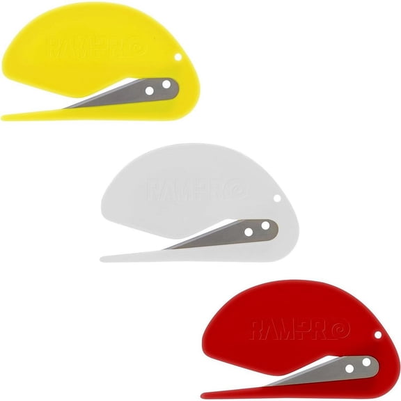 3" Letter Envelope Opener Envelope Slitter Set, Efficient Envelope Opener Slitter, Mail Opener Blade 3 Pcs in Red, Yellow, and White - by Rampro