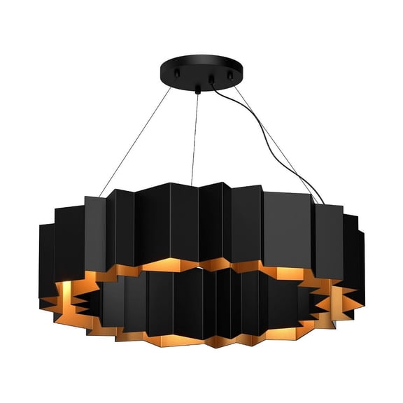 CH58030-BK/GD-Kuzco Lighting-Akira - 7 Light Chandelier-7.13 Inches Tall and 30.13 Inches Wide