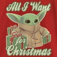 thumbnail image 2 of Girl's Star Wars: The Mandalorian Grogu All I Want for Christmas  Graphic Tee Red Large, 2 of 5