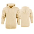 thumbnail image 5 of Outfmvch Men's Zip-Up Hoodie,Full-Zip Hoodie,Hooded Sweatshirt,Fleece Hoodie Men's Fashionable Casual Solid Color Trendy Hooded Zipper Sports Hoodie Beige XL, 5 of 5