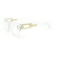 thumbnail image 3 of Luxury Narrow Rectangle Designer Style Horn Rim Clear Lens Fashion Glasses Clear, 3 of 4