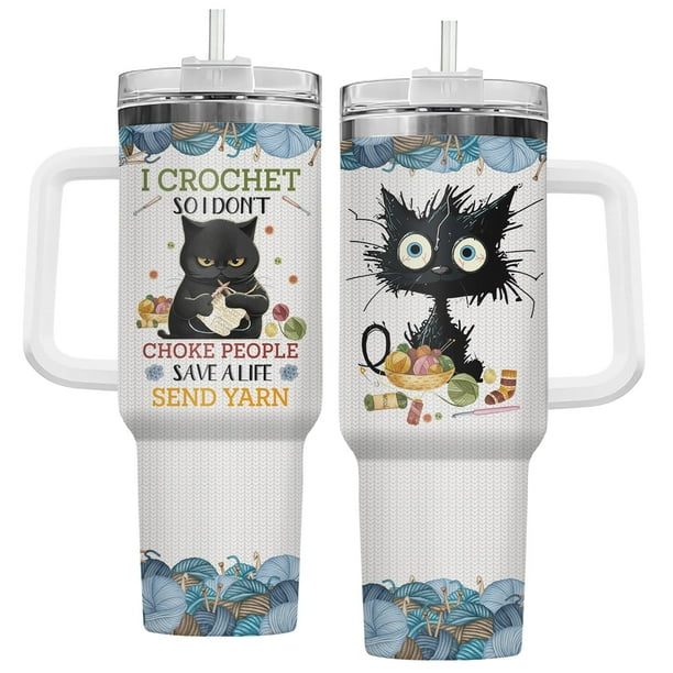 Vaso 34HD de 40 oz con aislamiento al vacío Black Cat con mango