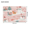 thumbnail image 4 of Yayeee Bath Rug for Bathroom Floor Non Slip Rectangle Fluffy Soft Absorbent Mat, 16"x24", Pink Christmas Snowman, 4 of 7