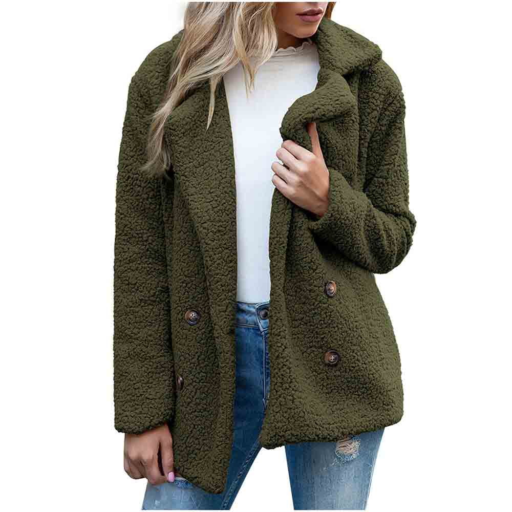Ruziyoog Women Sherpa Jacket Fleece Winter Teddy Bear Coats Fuzzy