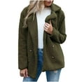 thumbnail image 2 of Winter Clearance Deals PITAUCE Women's Sherpa Jacket Fleece Winter Teddy Bear Coats Fuzzy Warm Fluffy Button Outwear Green XXL, 2 of 6