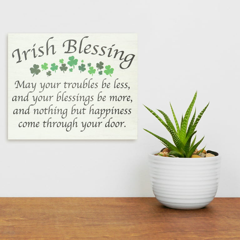 JennyGems St Patricks Day Decor, Irish Kitchen Blessing Wooden Sign, Irish Prayer, Irish Decorations for Home, 7.25 x 6 Hanging Wood Sign