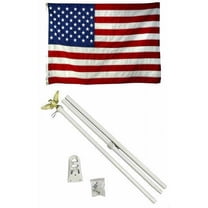 2x3 2'x3' USA American 50 Star Flag White Pole Kit Set Residential Commercial