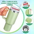 thumbnail image 4 of Vaso INNOTECHSC de 40 oz con Asa y Tapa con Pajita | Vaso Aislado, Botella de Agua Reutilizable de Acero Inoxidable, Taza de Viaje, Portavasos, Apto para el Hogar, la Oficina O el Automóvil, 4 of 5