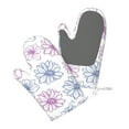 thumbnail image 3 of ZNDUO Kitchen Oven Gloves, Durable Heat Resistant Oven Gloves with Quilted Liner Non-Slip Textured Grip Perfect for BBQ, Baking, Cooking and Grilling, Purple Flower Graffiti, 3 of 8