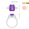 thumbnail image 4 of ANGARA Natural 4 Ct. Amethyst with Diamond Classic Ring in 14K White Gold for Women (Ring Size: 12), 4 of 9