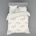 thumbnail image 2 of Ambesonne Shabby Flora Bedding Set 3 Pcs, Vintage Dragonfly, Twin XL, Pale Pink Pale Grey, 2 of 3
