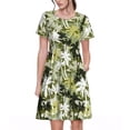thumbnail image 1 of Balery Hawaii Palms Vestidos sueltos de manga corta para mujer, vestidos de verano 2025, vestidos casuales de corte A con vuelo., 1 of 6