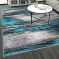 thumbnail image 3 of Masada Rugs Modern Contemporary Area Rug, Turquoise Grey Black (8 Feet X 10 Feet), 3 of 6