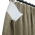 thumbnail image 3 of TWOPAGES Faux Linen Curtain 42 W X 72 L Inch Pinch Pleated Hanging Style Light Filtering Drape for Kitchen, 1 Panel, Taupe Grey, 3 of 6