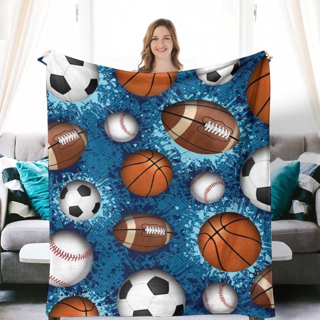 LHSHID Basketball Baseball Blanket Flannel Soft and Comfortable Anti static Bed Sofa Blanket 60x80in