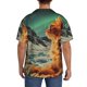 thumbnail image 3 of Balery Space Adventurer Cat Camisa Casual de Manga Corta con Botones para Hombre, Texturizada, Estilo Cubano, para Playa, Verano-Small, 3 of 5