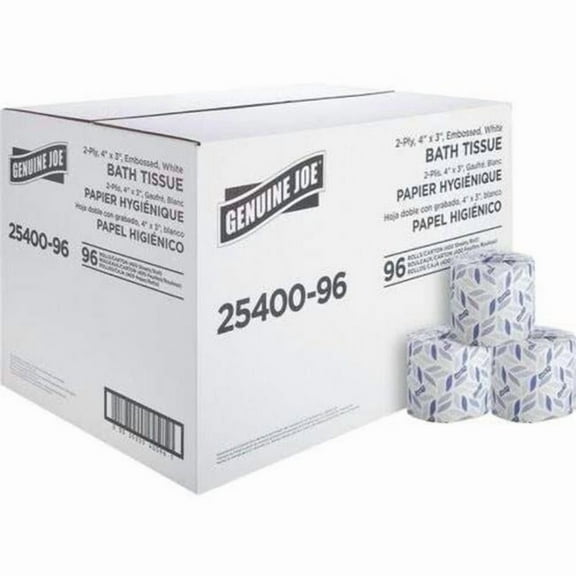 DDI 2382711 Genuine Joe Toilet Paper Rolls - Pack of 96