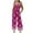 Hot Pink, variant on Tnhcen Women's Casual Jumpsuit Elastic Waist Floral Print Romper Stretchy Wide Leg Summer Outfit 4-Way Stretch Easy Wear S-2XL Plus Size