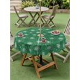 thumbnail image 5 of Outdoor Tablecloth with Umbrella Hole Zipper Dark Green Boho Floral Round Tablecloth 60" Waterproof Outside Table Cloth Abstract Art Flowers Botanical Patio Table Cover Tablecloths for Picnic Party, 5 of 8