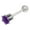 Dark Purple, variant on Ear Cartilage Barbell with Square Press Fit Cubic Zirconia 16G Tragus Rook - Sold Individually